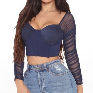 A sheer mesh crop top